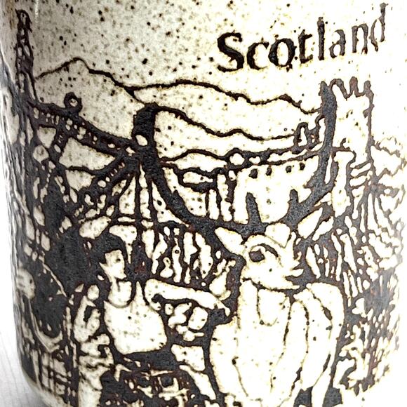 Dunoon Scotland Stoneware Coffee Mug Cup Vintage Textured Graphic 9.5oz Capacity - Picture 7 of 8